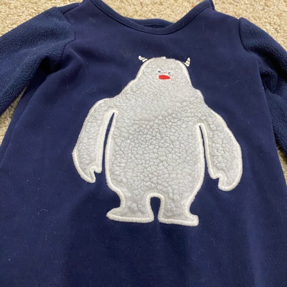 GAP Navy Blue Kids Footie with Monster Design - Picture 2 of 3